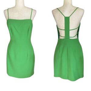 Andrea Polizzi for Rex Lester Vintage Green Strappy Cutout Mini Dress - 8